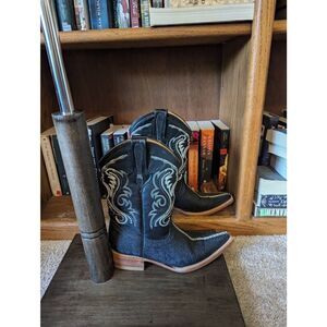 Linea De Oro Mexico 24 US 8.5 women's Western Boots stingray Leather euc